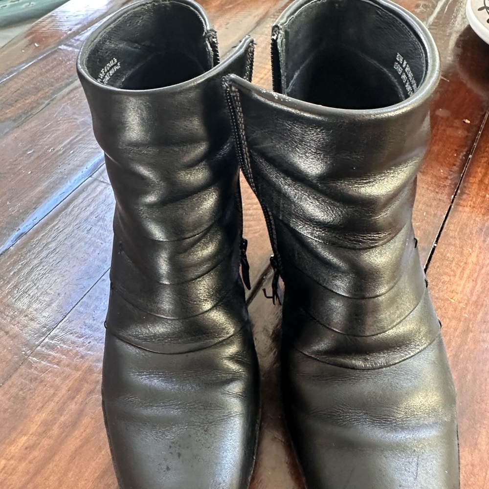 Clarks Elegant Black Leather Booties